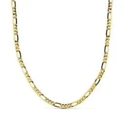 Cadena oro 18k hueca 60cm. eslabón alterno 3x1 ancho 3 mm. 6.35 grs.