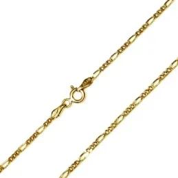 Cadena oro 18k hueca 60cm. eslabón alterno 3x1 ancho 3 mm. 6.35 grs.