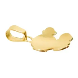 Colgante Oro Bicolor 18k forma niña láser mate combinado brillo