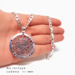 Colgante plata ley 925m tetragramatón 37mm. amuleto [AA9822]