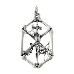 Cristo de la Legión colgante Plata Ley 925m macizo 53mm. Calado unise