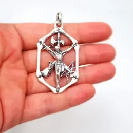 Cristo de la Legión colgante Plata Ley 925m macizo 53mm. Calado unise