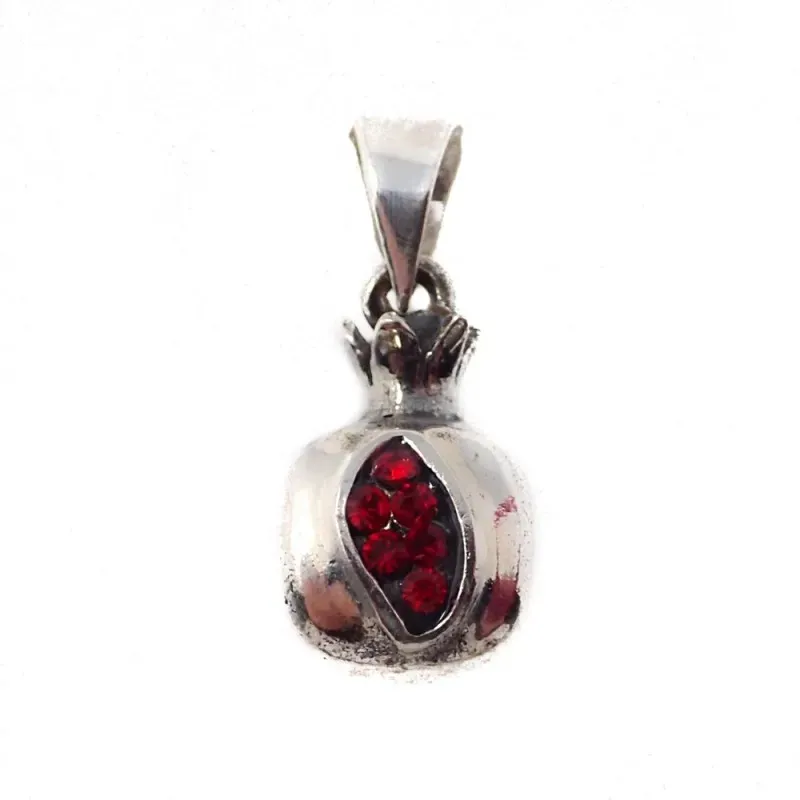 Colgante plata Ley 925m mujer 16 mm. granada piedras color rojo