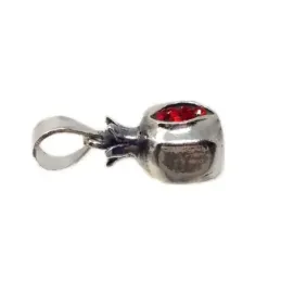 Colgante plata Ley 925m mujer 16 mm. granada piedras color rojo