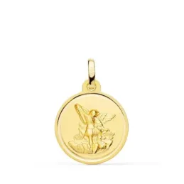 San Miguel Medalla Oro 18k unisex 18 mm. bisel liso. Grabación inclui
