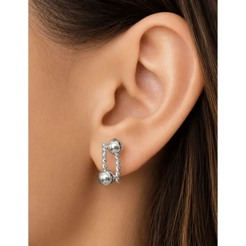 Pendientes plata Ley 925m tonisa bolas 7mm. [AB1425]