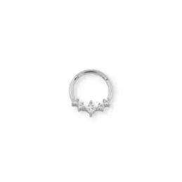 Aro Pendiente Piercing Medio Par Plata Ley 925m de 10 mm. detalle cir