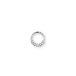 Aro Pendiente Piercing Medio Par Plata Ley 925m de 8 mm. hojas con ci
