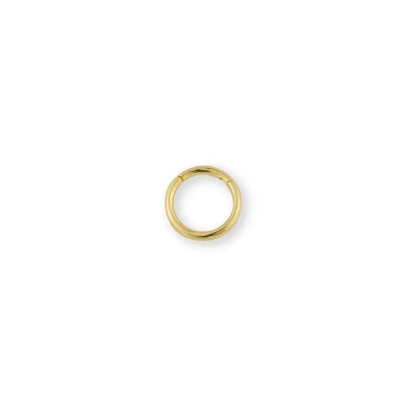 Aro Pendiente Piercing Medio Par Plata Ley 925m chapado oro liso con