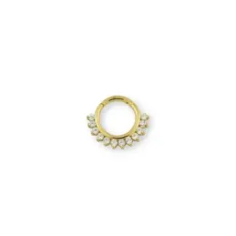 Aro Pendiente Piercing Medio Par Plata Ley 925m chapado oro con 8 mm.