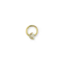 Aro Pendiente Piercing Medio Par Plata Ley 925m chapado oro 8 mm. for