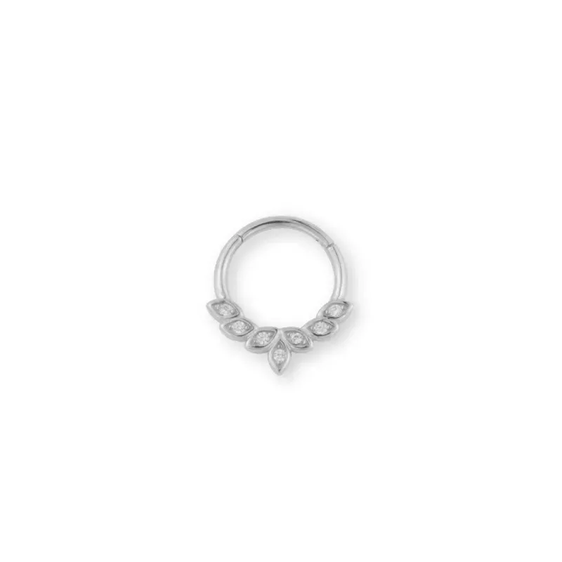 Aro Pendiente Piercing Medio Par Plata de Ley 925m de 10 mm. forma ho