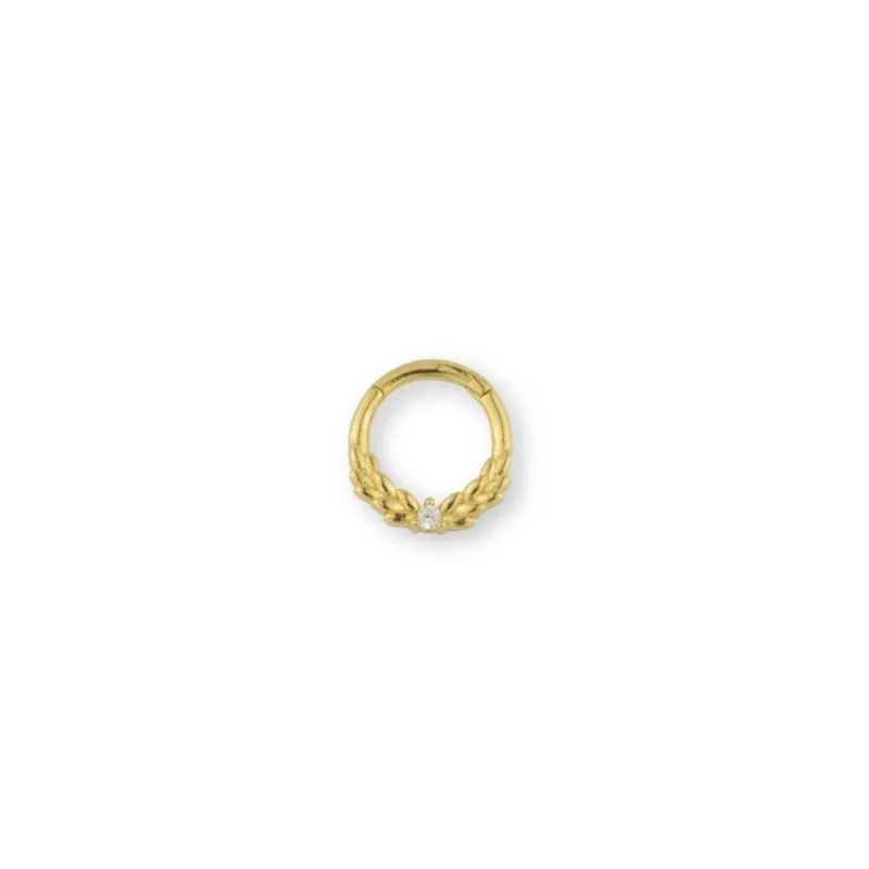 Aro Pendiente Piercing Medio Par Plata Ley 925m chapado oro 8 mm. cir