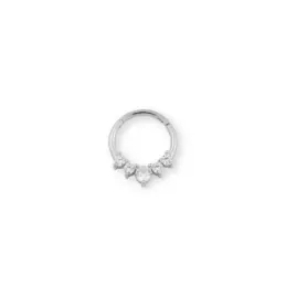 Aro Pendiente Piercing Medio Par Plata de Ley 925m de 10 mm. con circ