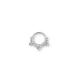 Aro Pendiente Piercing Medio Par Plata de Ley 925m mini 8 mm. circoni