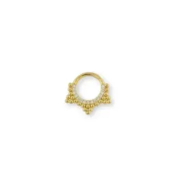 Aro Pendiente Piercing Medio Par Plata de Ley 925m chapado oro 8 mm.