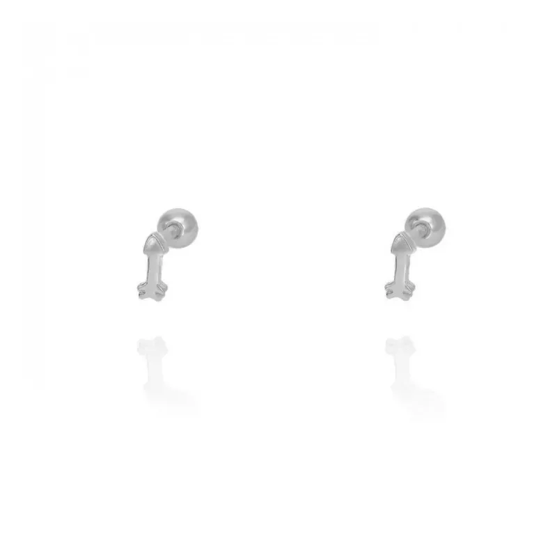 Pendientes Piercings Plata de Ley 925m mini 5 mm. flecha