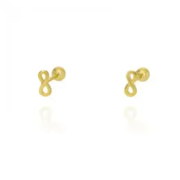 Pendientes Piercings Plata de Ley 925m chapados oro 5 mm. mini símbol