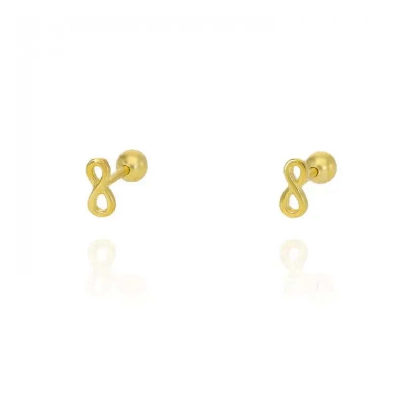 Pendientes Piercings Plata de Ley 925m chapados oro 5 mm. mini símbol