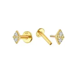 Pendientes Piercings Plata de Ley 925m chapados en oro mini forma rom