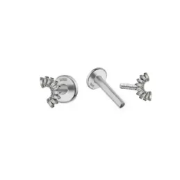 Pendientes Piercings Plata de Ley 925m mini forma arco con circonitas
