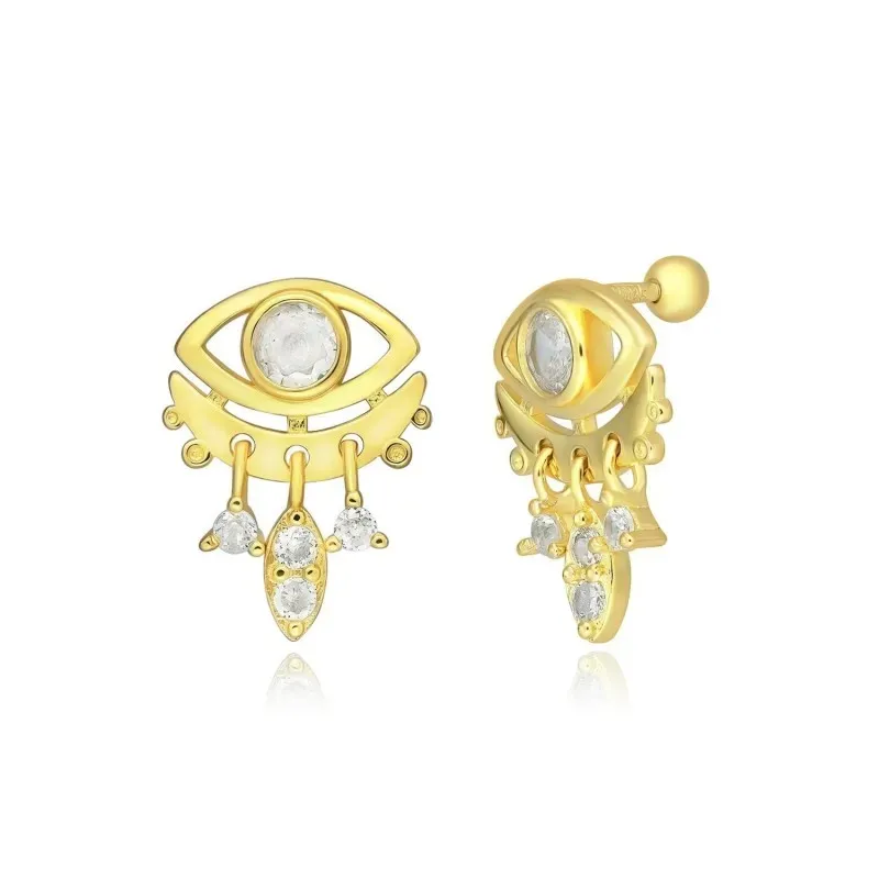 Pendientes Piercings Plata de Ley 925m chapados oro con 12 mm. ojo tu