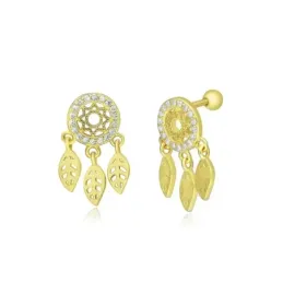 Pendientes Piercings Plata de Ley 925m chapados oro forma atrapasueño