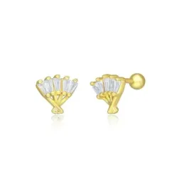 Pendientes Piercings Plata de Ley 925m chapados oro 10 mm. forma aban