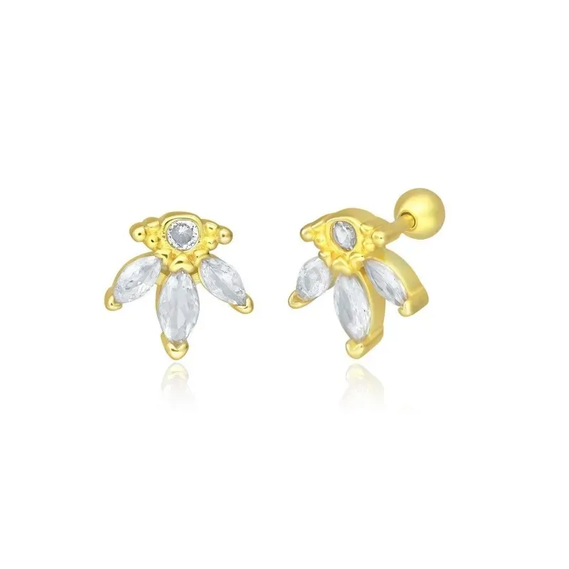 Pendientes Piercings Plata de Ley 925m chapados oro 10 mm. ojo turco