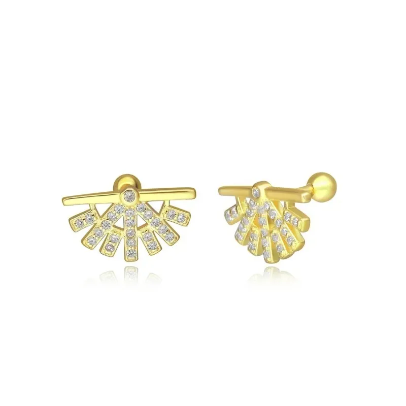 Pendientes Piercings Plata de Ley 925m chapados oro 14 mm. forma aban
