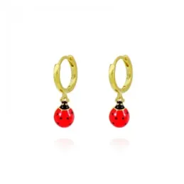 Aros Pendientes en Plata de Ley 925m chapados oro 11 mm. diámetro mar