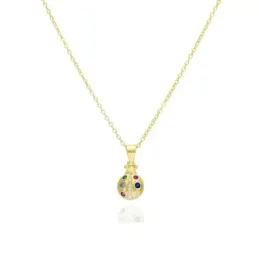 Collar Gargantilla en Plata de Ley 925m chapado oro colgante mariquit