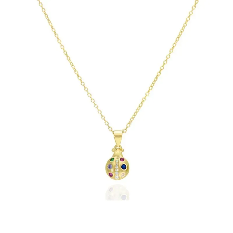 Collar Gargantilla en Plata de Ley 925m chapado oro colgante mariquit