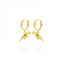 Aros Pendientes en Plata de Ley 925m chapados oro con 11 mm. animal l