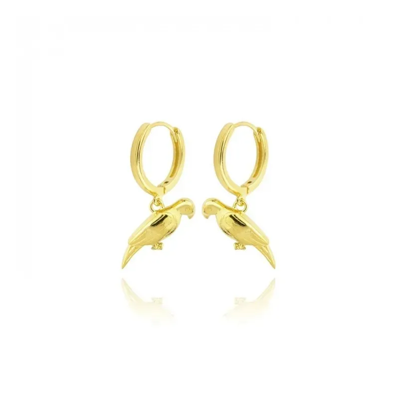 Aros Pendientes en Plata de Ley 925m chapados oro con 11 mm. animal l