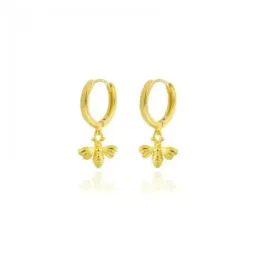 Aros Pendientes en Plata de Ley 925m chapados en oro con 11 mm. anima