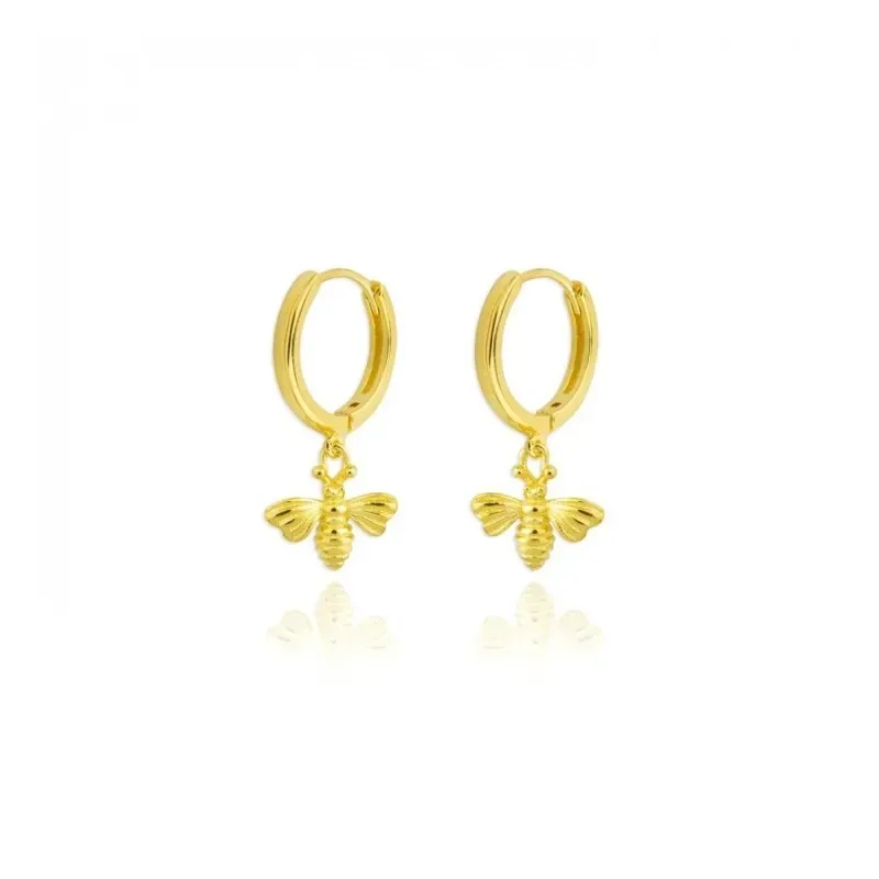 Aros Pendientes en Plata de Ley 925m chapados en oro con 11 mm. anima