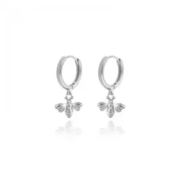 Aros Pendientes en Plata de Ley 925m de 11 mm. animal abeja
