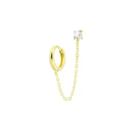 Pendientes Piercings Plata Ley 925m chapado oro aro 12 mm. con circon