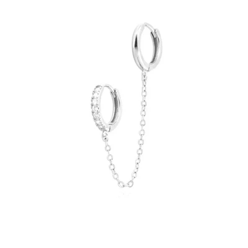 Pendientes Piercings en Plata de Ley 925m dos aros de 12 mm. liso cir