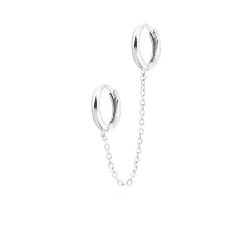 Pendientes Piercings en Plata de Ley 925m dos aros de 12 mm. total ca