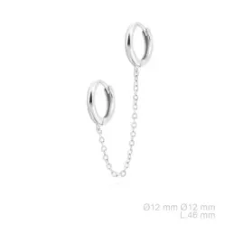 Pendientes Piercings en Plata de Ley 925m dos aros de 12 mm. total ca