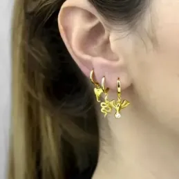 Aros Pendientes en Plata de Ley 925m chapados en oro con 11 mm. anima