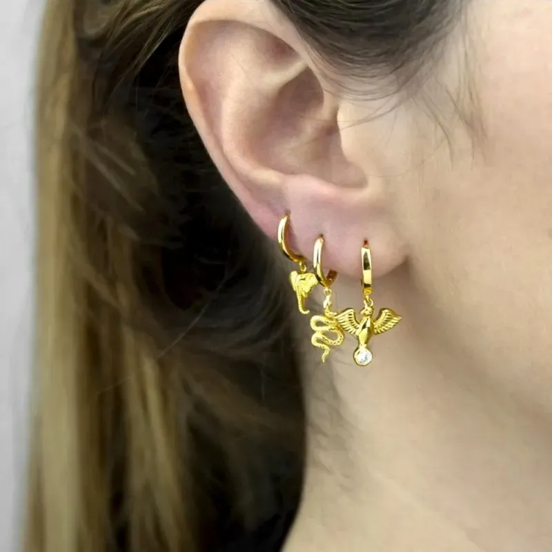 Aros Pendientes en Plata de Ley 925m chapados en oro con 11 mm. anima