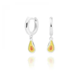 Aros Pendientes en Plata de Ley 925m de 10 mm. diámetro fruit aguacat