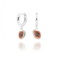Aros Pendientes en Plata de Ley 925m de 10 mm. diámetro fruit papaya