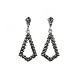 Pendientes plata ley 925m 35mm. marquesitas triángulo  [AA8859]