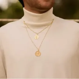 San Benito Medalla Oro 18k matizada 24 mm. combinada brillo