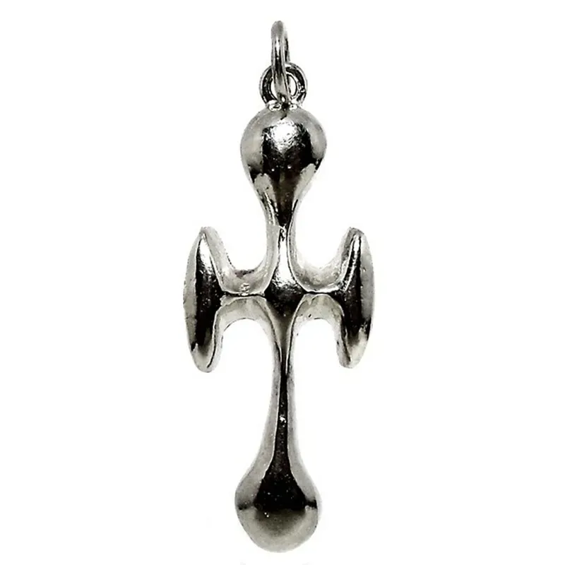 Cruz crucifijo plata Ley forma grande [1290]
