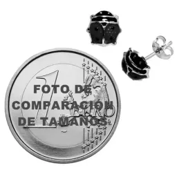 Pendientes oro 9k mariquita sampedrito esmaltado 7x7 [7197]
